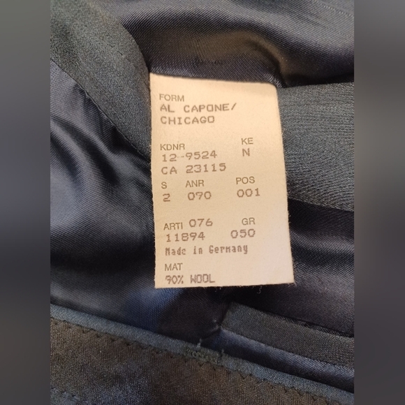 Hugo Boss Al Capone Chicago Suit Wool GUC Blue Vintage Size GR 50 - Picture 15 of 15